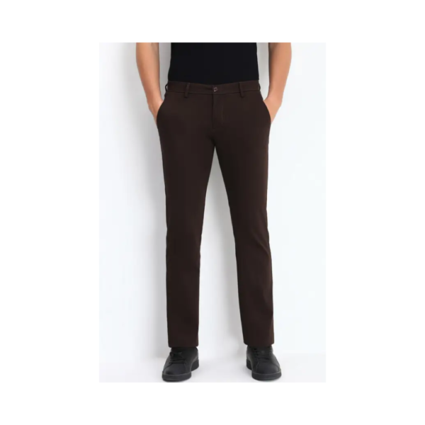 Slim Fit Brown Cotton
